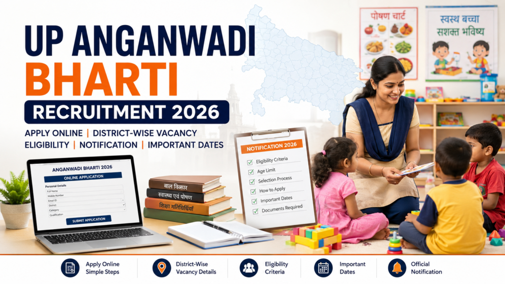 UP Anganwadi Bharti Recruitment 2026: Apply Online, District Wise Vacancy, Eligibility, Notification
