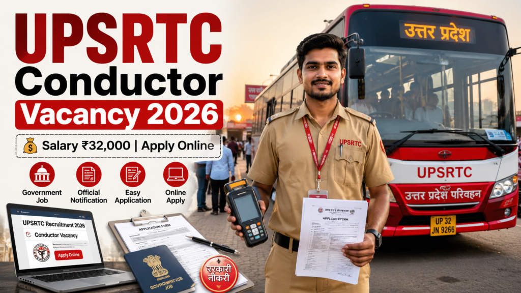 UPSRTC Conductor Vacancy 2026 featured image with UPSRTC bus and conductor apply online details